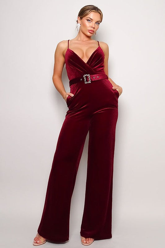 Burgundy Holiday Jumpsuit
