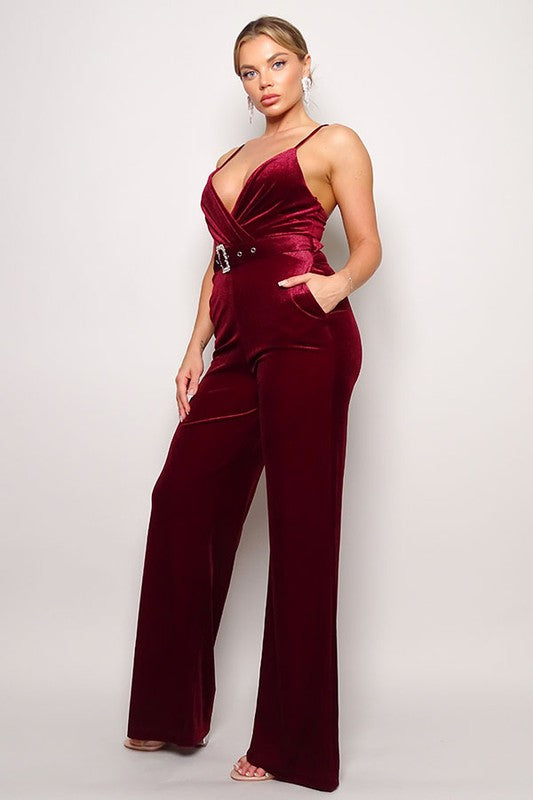 Burgundy Holiday Jumpsuit