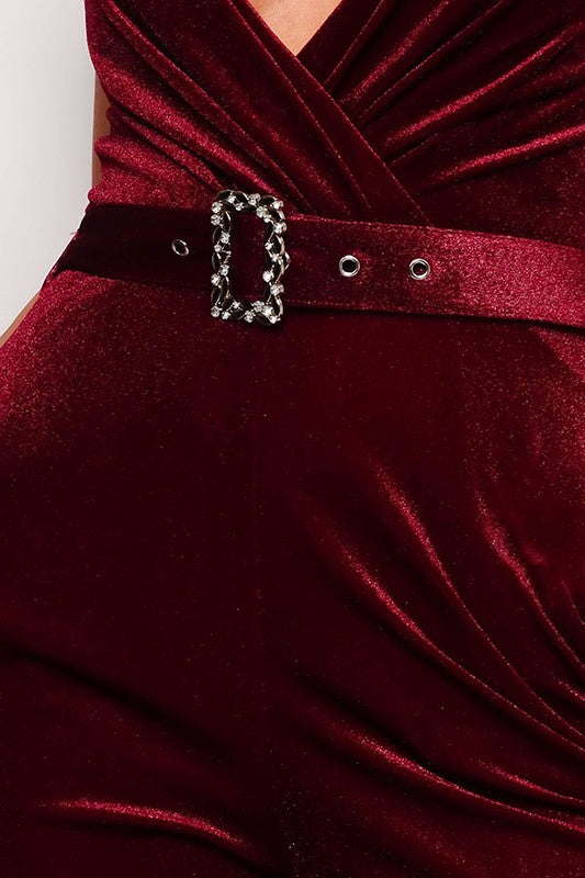 Burgundy Holiday Jumpsuit