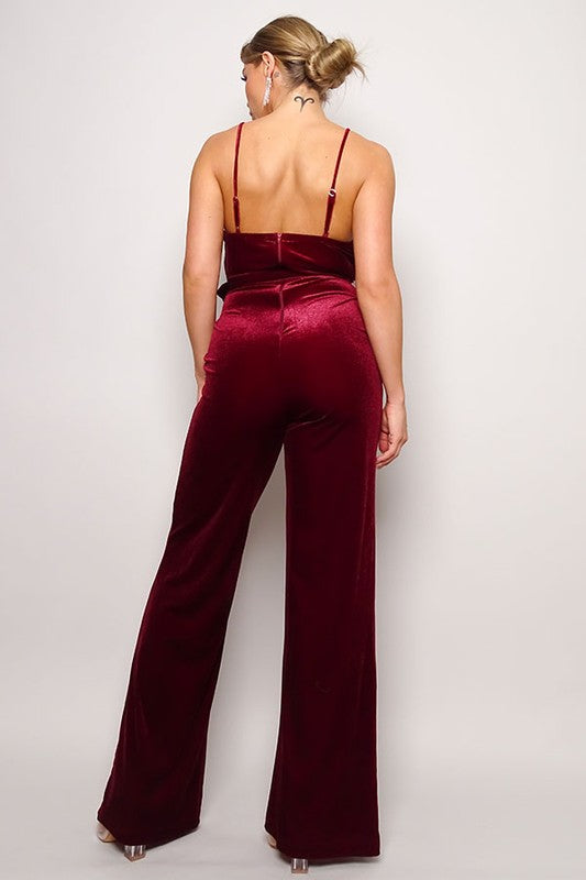 Burgundy Holiday Jumpsuit