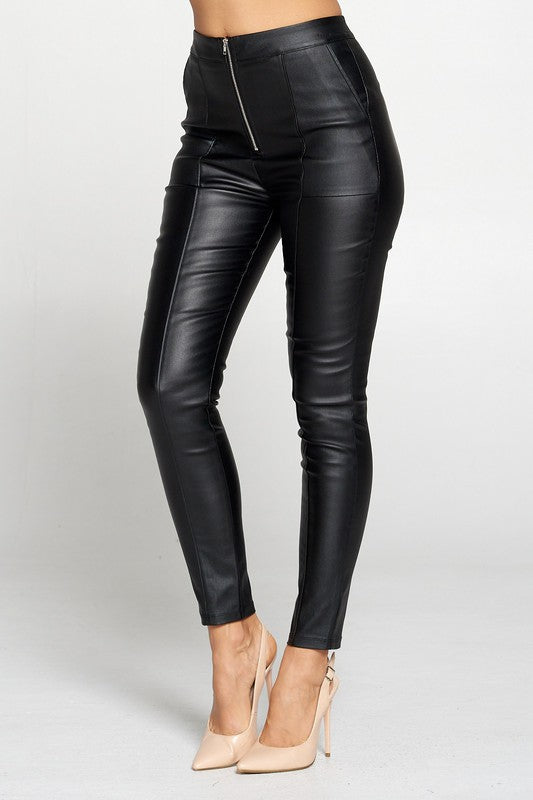High Waisted Zipper Pants