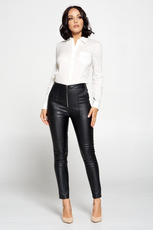 High Waisted Zipper Pants