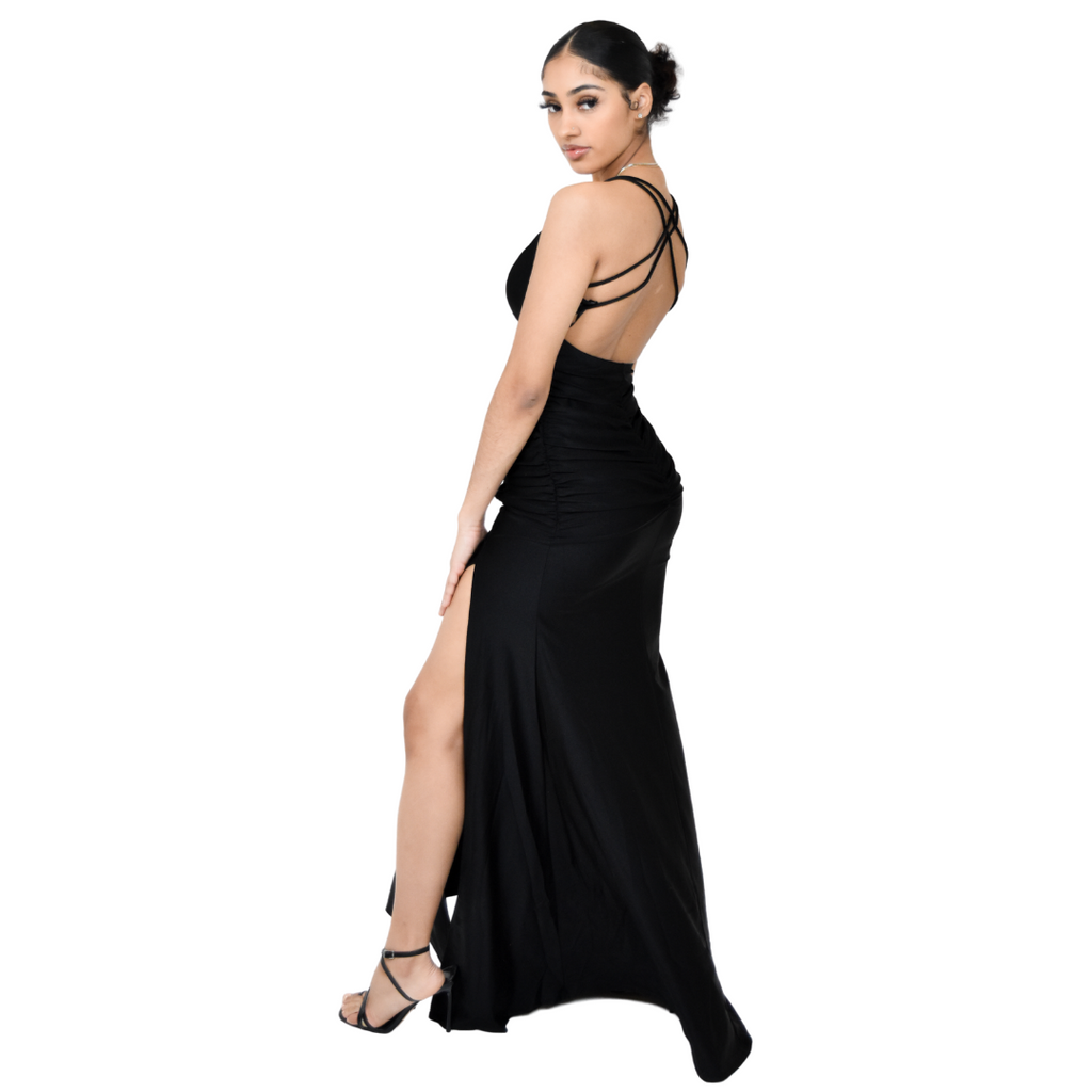 High Standards Ruched Maxi Dress