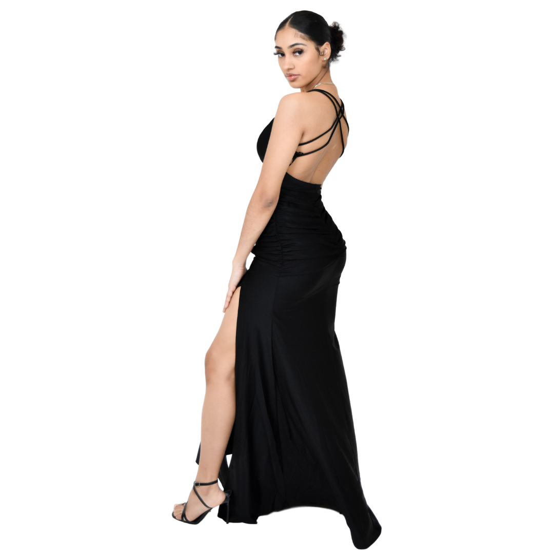 High Standards Ruched Maxi Dress