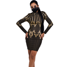 Load image into Gallery viewer, Black n Gold Dress
